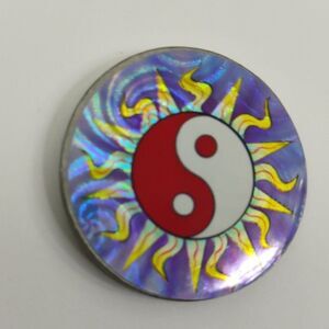 POGS Metal Ying Yang Slammer Skull and Crossbones wearing Hat 1990
